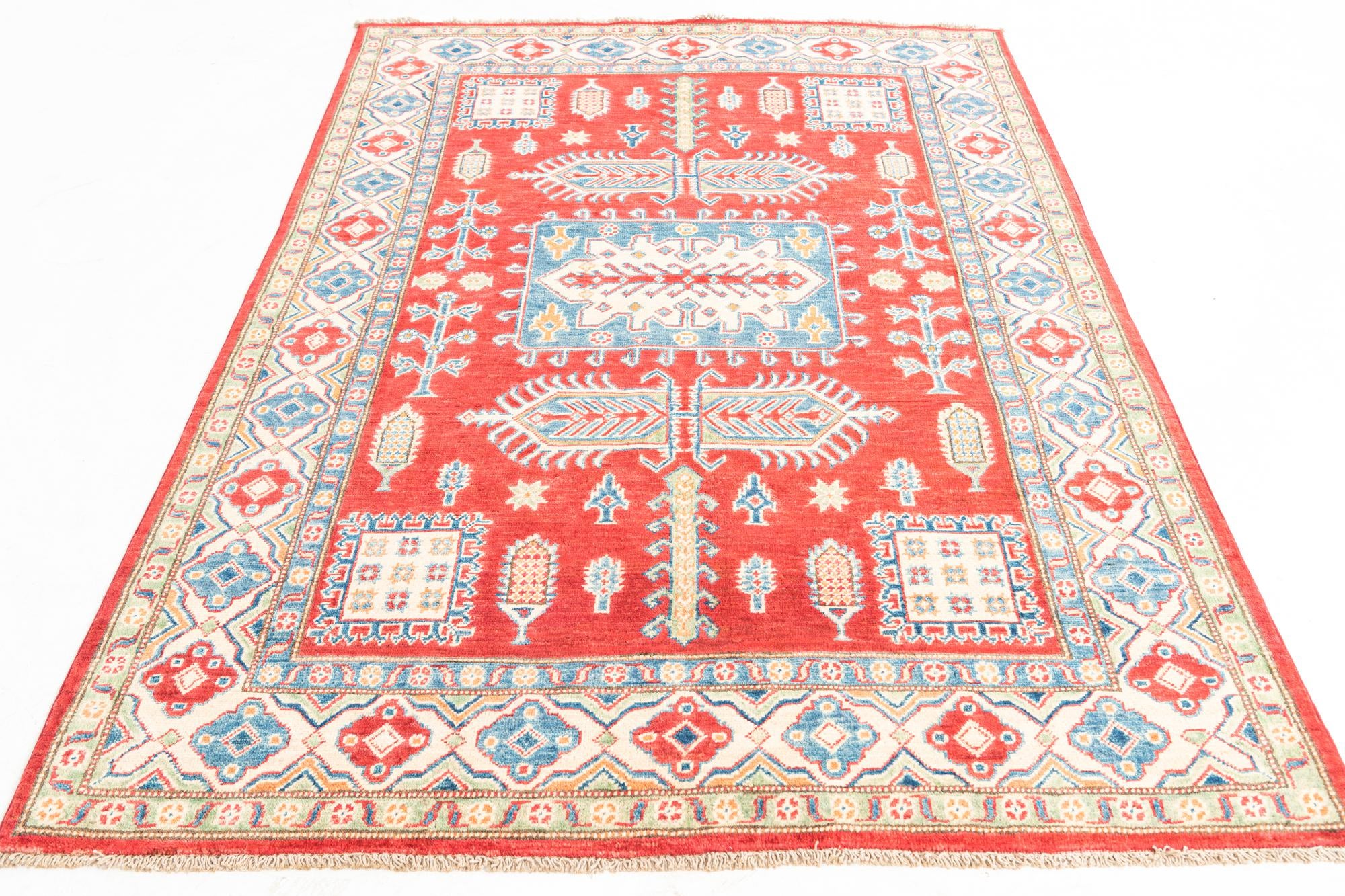 5' x 7' 1 Hand Knotted Kazak Rug