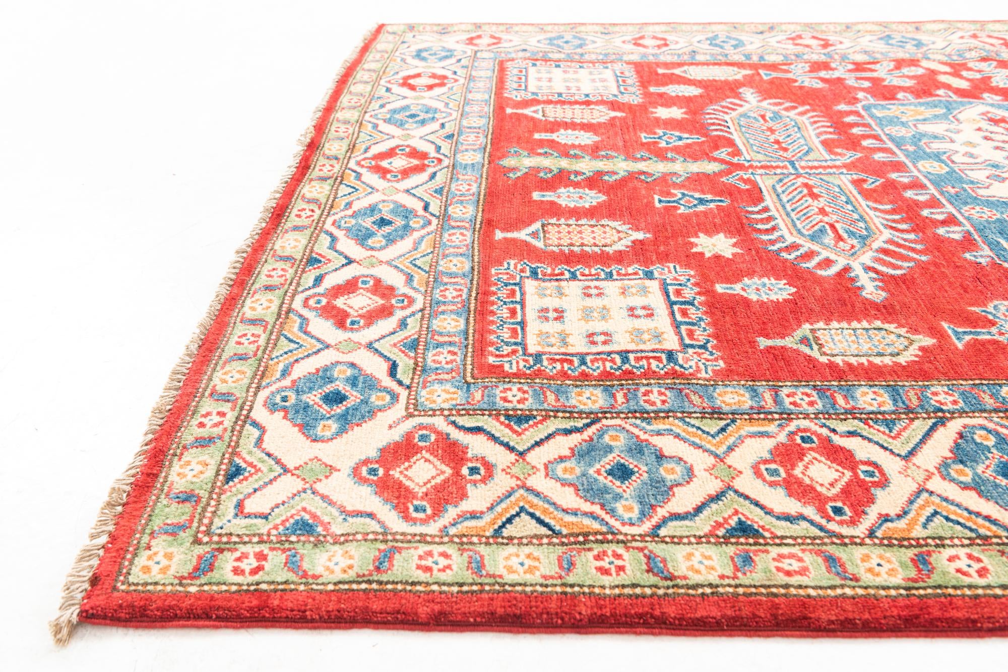 5' x 7' 1 Hand Knotted Kazak Rug