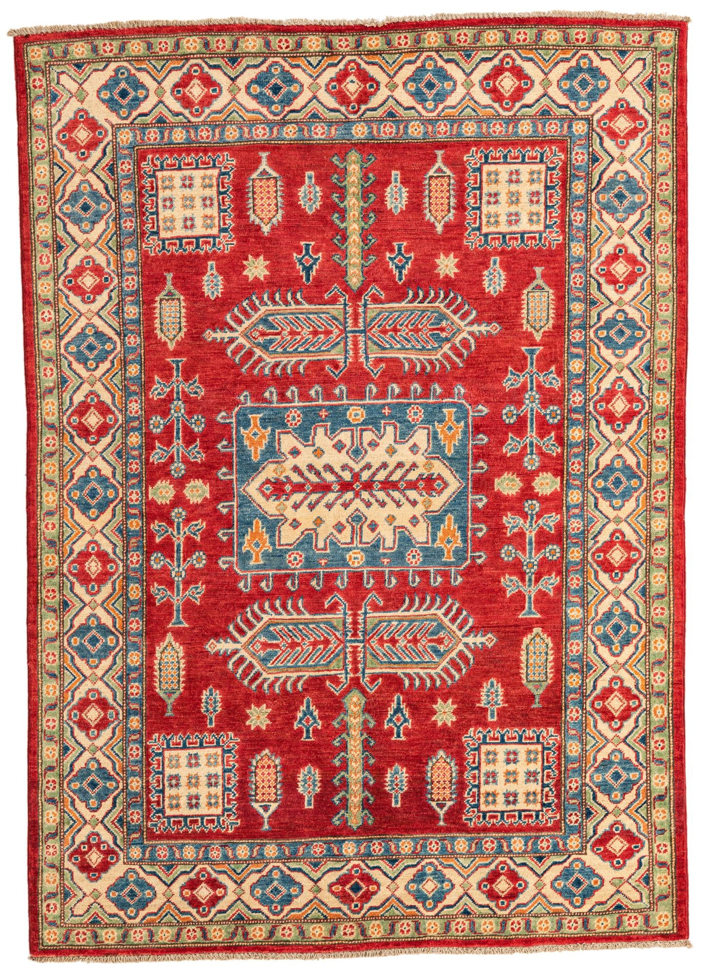 5' x 7' 1 Hand Knotted Kazak Rug