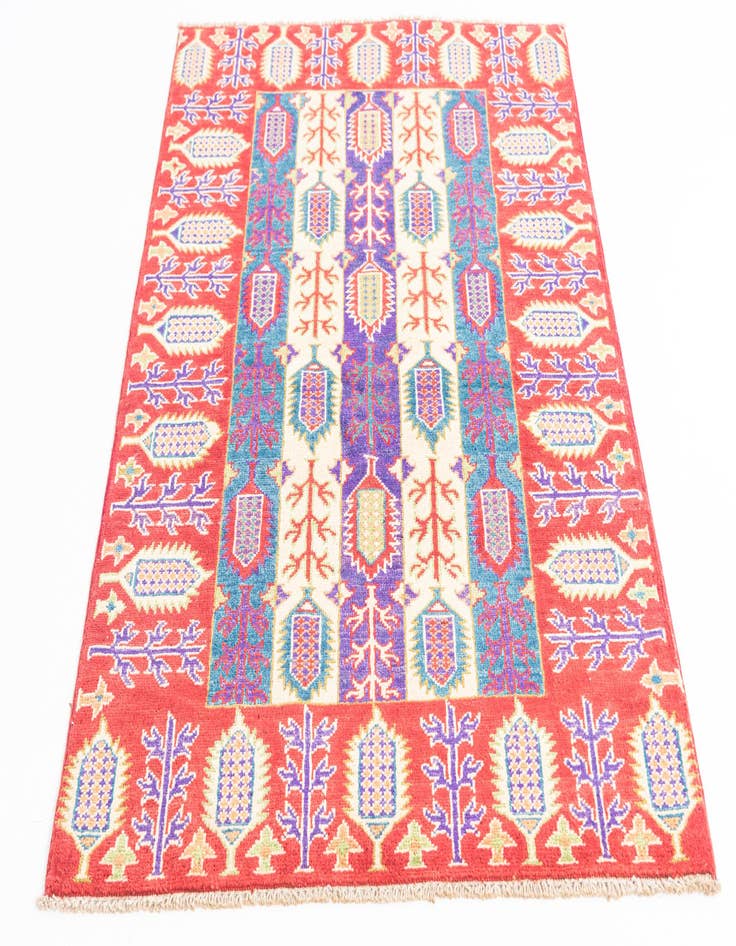 Detail image of 3' 4 x 5'  Hand Knotted Kazak Rug