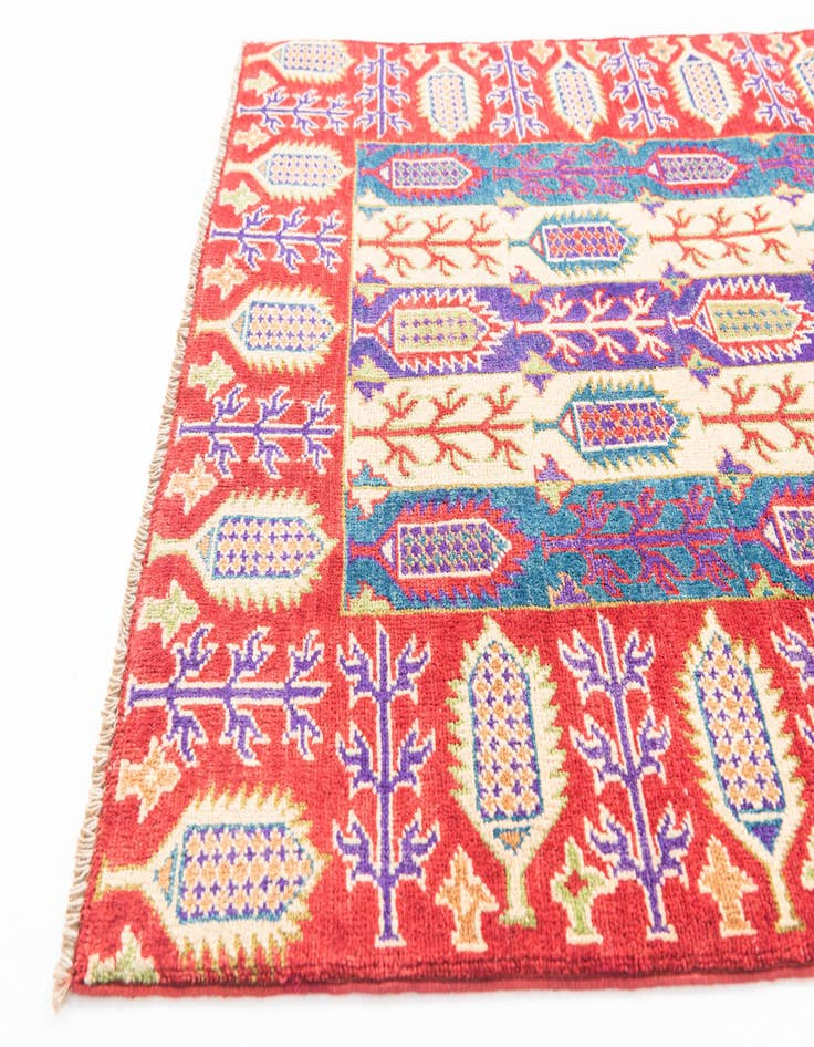 Detail image of 3' 4 x 5'  Hand Knotted Kazak Rug