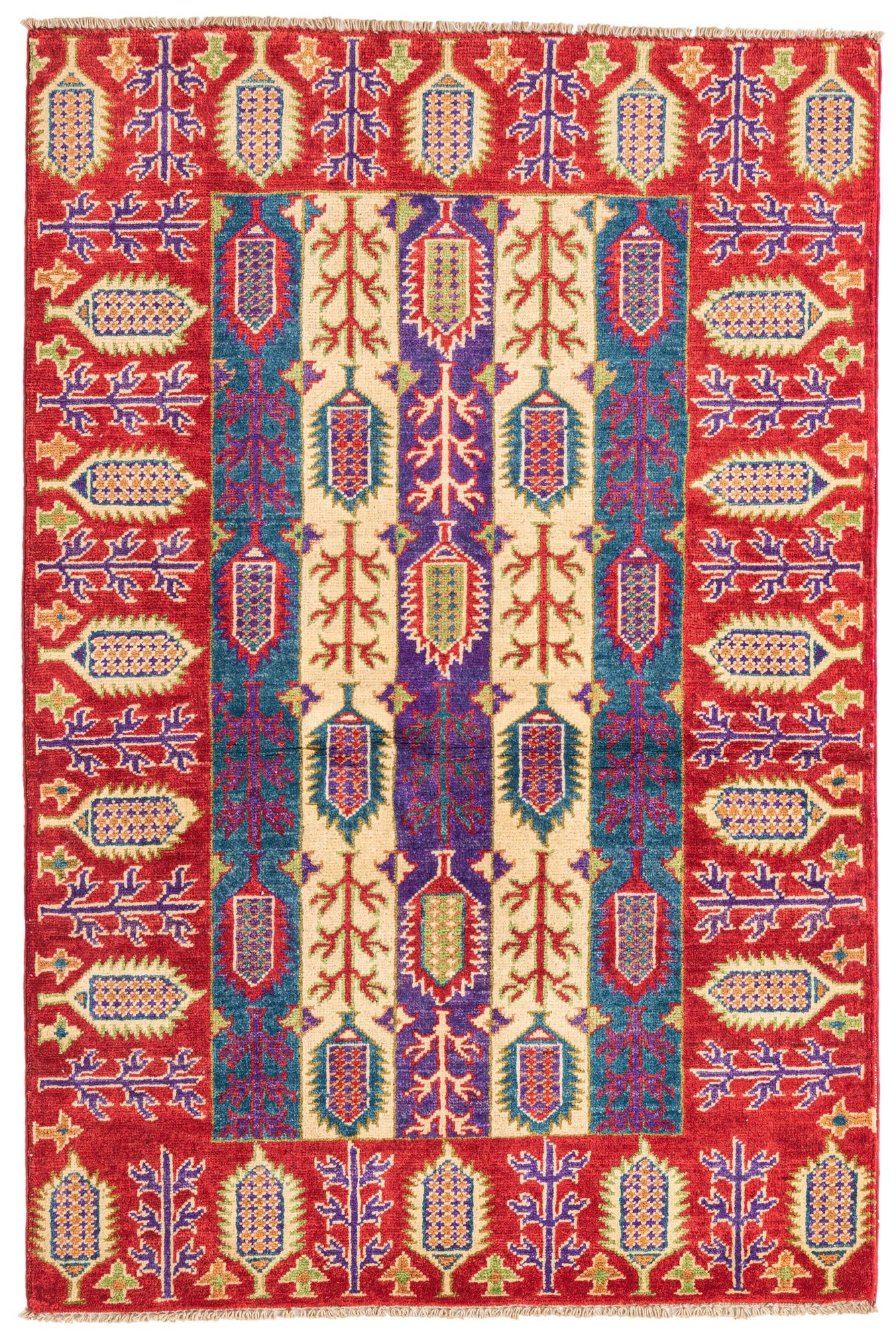 3' 4 x 5' Hand Knotted Kazak Rug