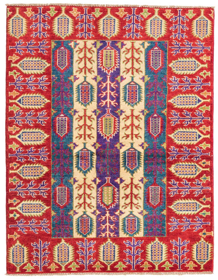 Detail image of 3' 4 x 5' Hand Knotted Kazak Rug