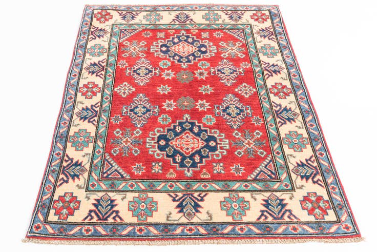 Detail image of 3' 4 x 5' Hand Knotted Kazak Rug
