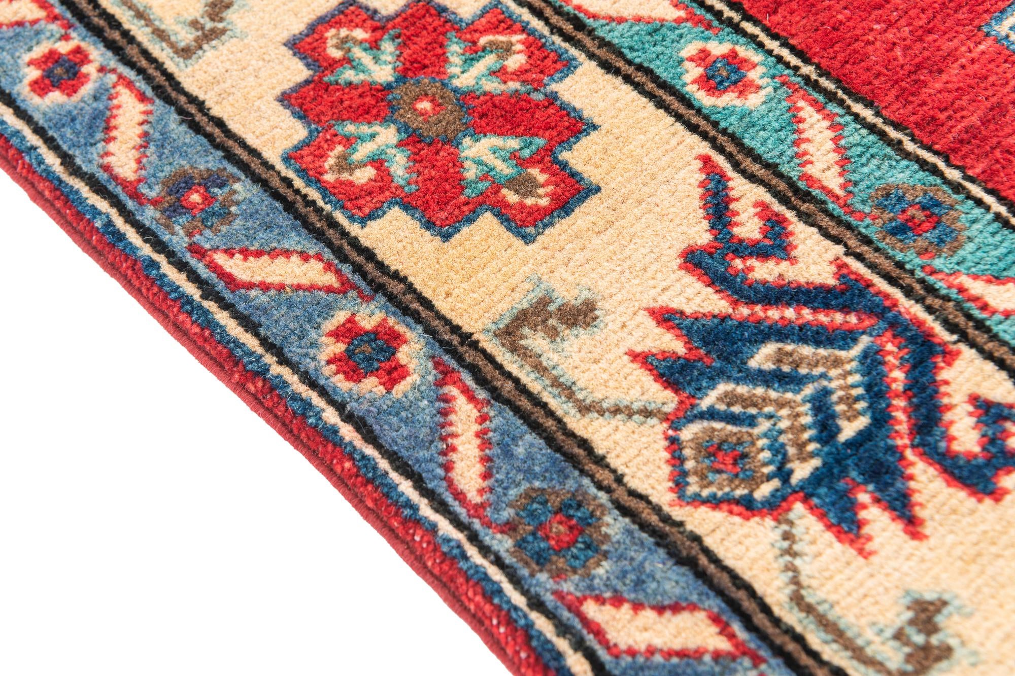 3' 4 x 5' Hand Knotted Kazak Rug