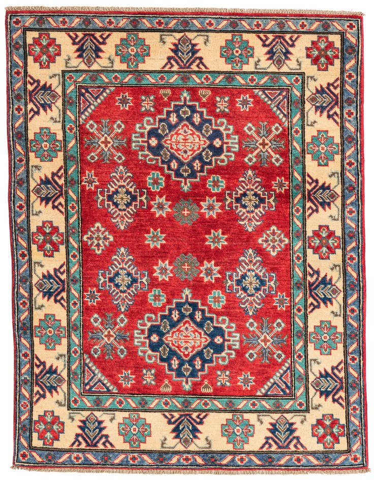 Detail image of 3' 4 x 5' Hand Knotted Kazak Rug
