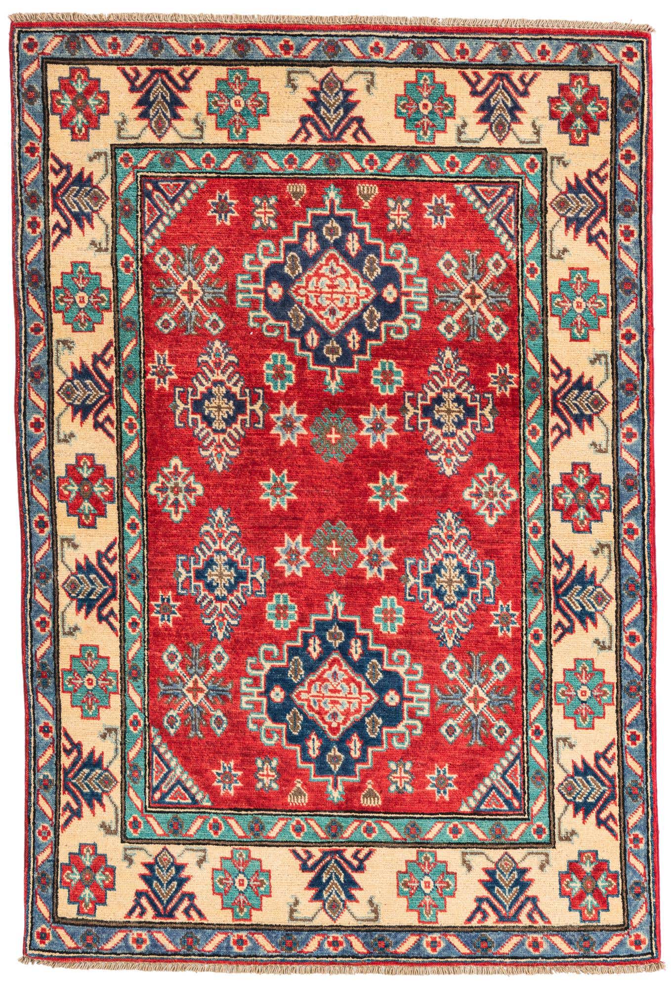 3' 4 x 5' Hand Knotted Kazak Rug