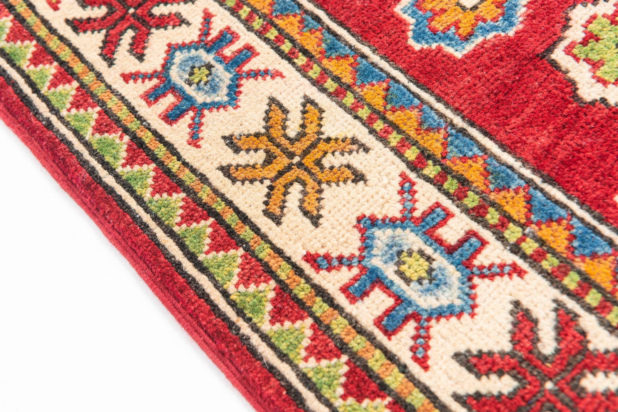 3' 4 x 5' Hand Knotted Kazak Rug
