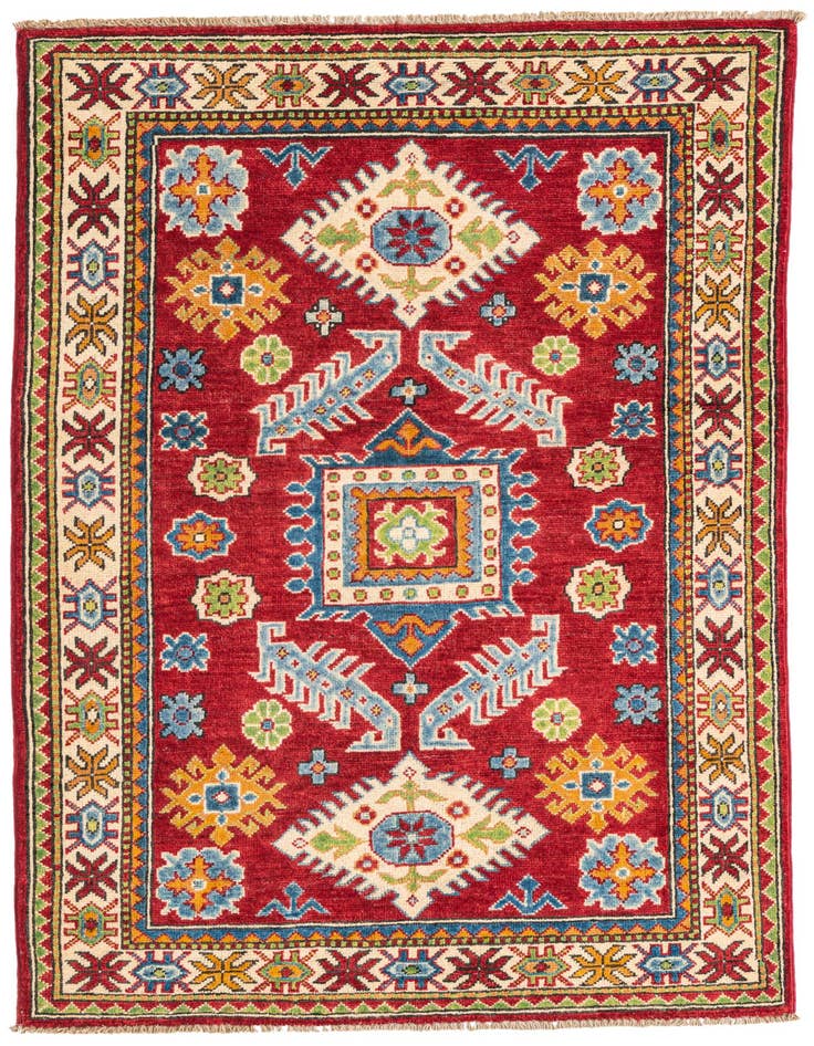 Detail image of 3' 4 x 5' Hand Knotted Kazak Rug