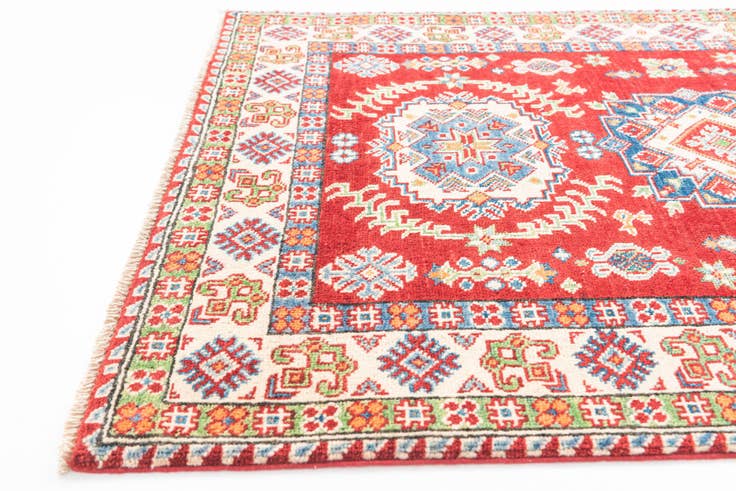 Detail image of 3' 5 x 5' Hand Knotted Kazak Rug