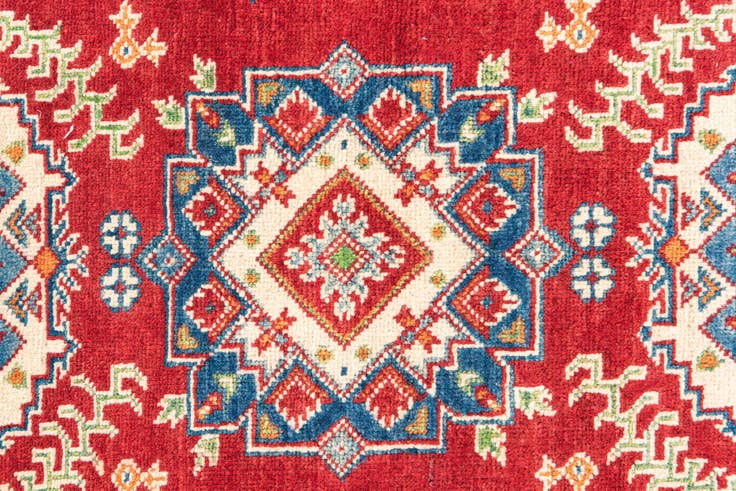 Detail image of 3' 5 x 5' Hand Knotted Kazak Rug