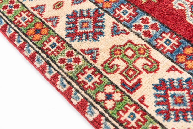 Detail image of 3' 5 x 5' Hand Knotted Kazak Rug