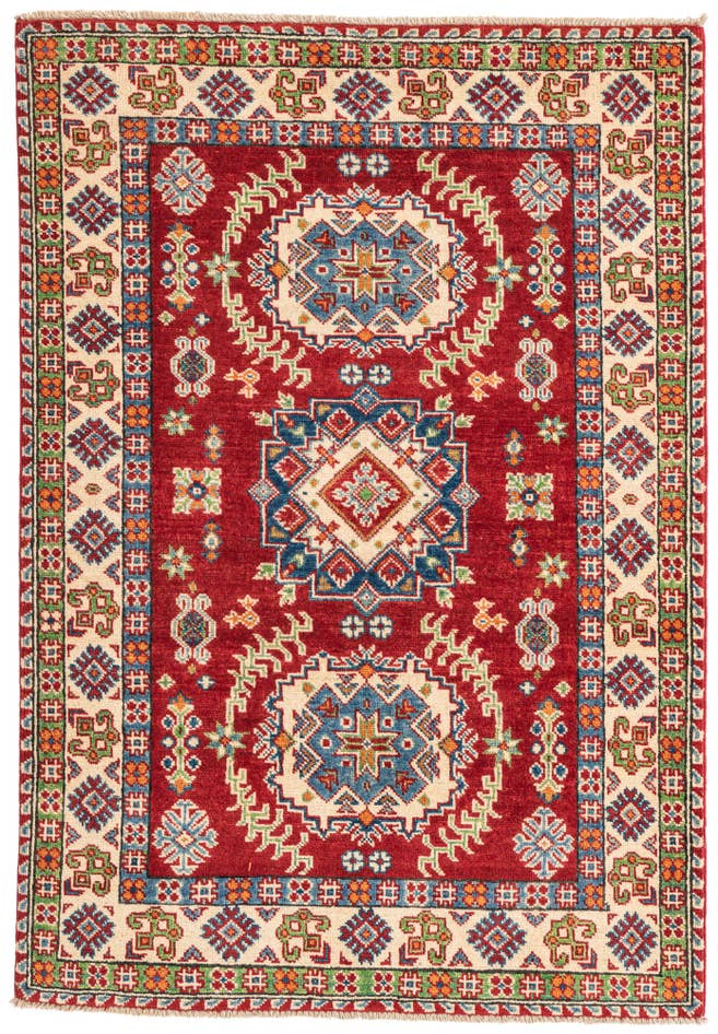 Detail image of 3' 5 x 5' Hand Knotted Kazak Rug