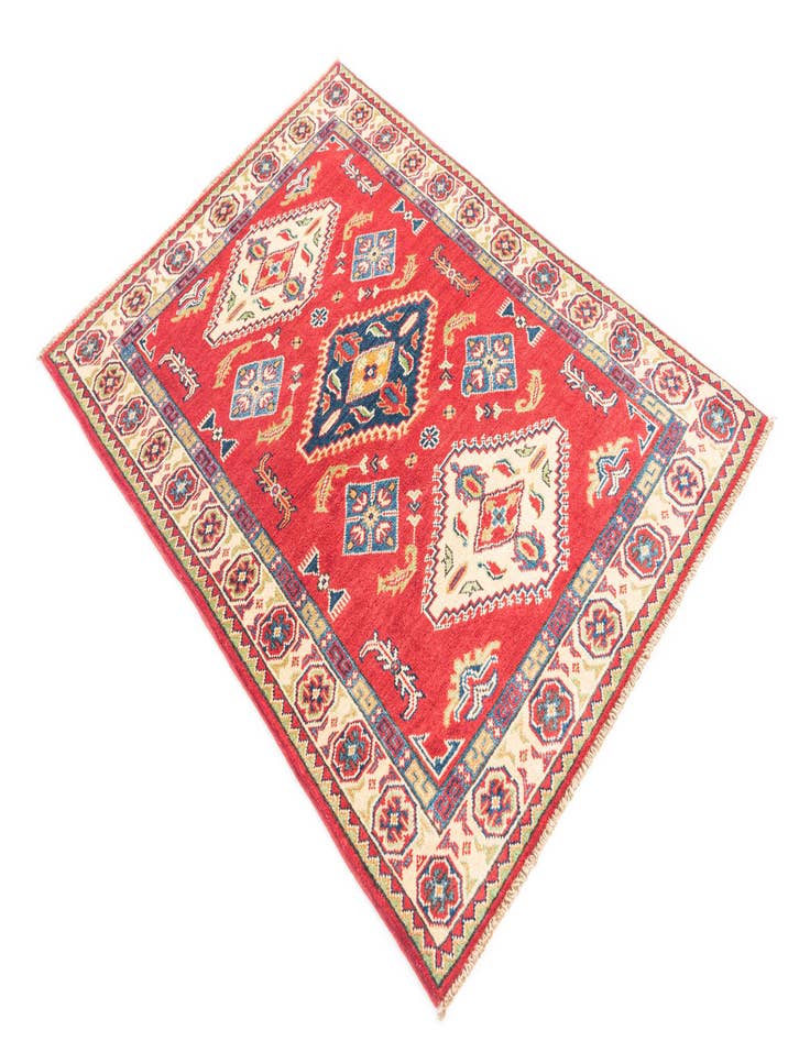 Detail image of 3' 4 x 4' 9  Hand Knotted Kazak Rug