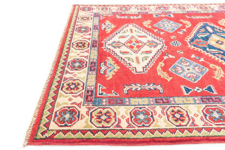 3' 4 x 4' 9 Hand Knotted Kazak Rug