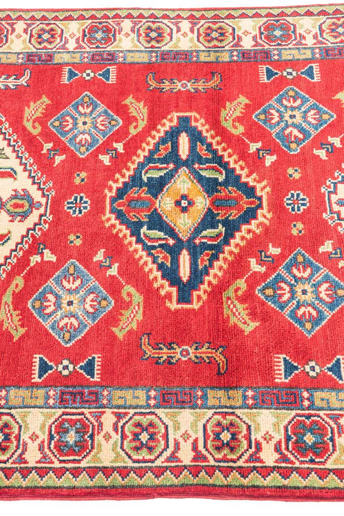 3' 4 x 4' 9 Hand Knotted Kazak Rug