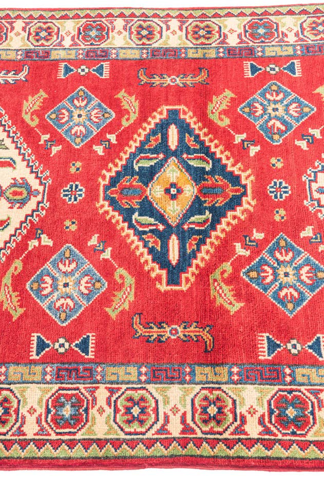 Detail image of 3' 4 x 4' 9 Hand Knotted Kazak Rug