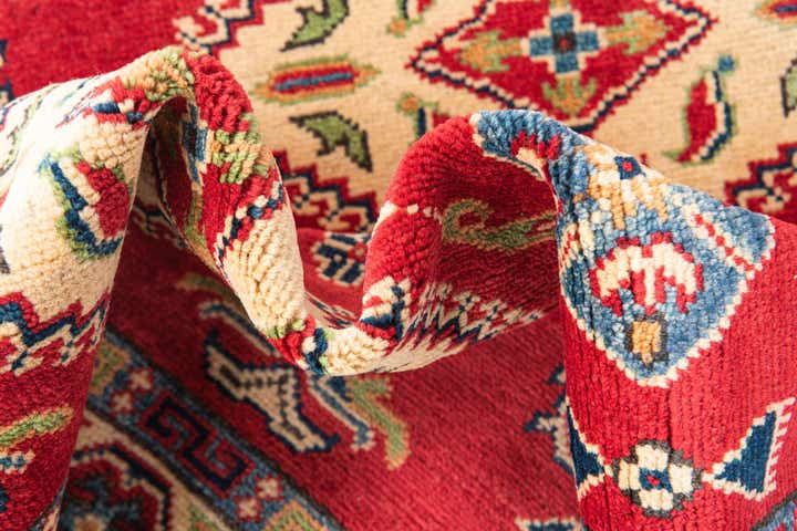 3' 4 x 4' 9 Hand Knotted Kazak Rug