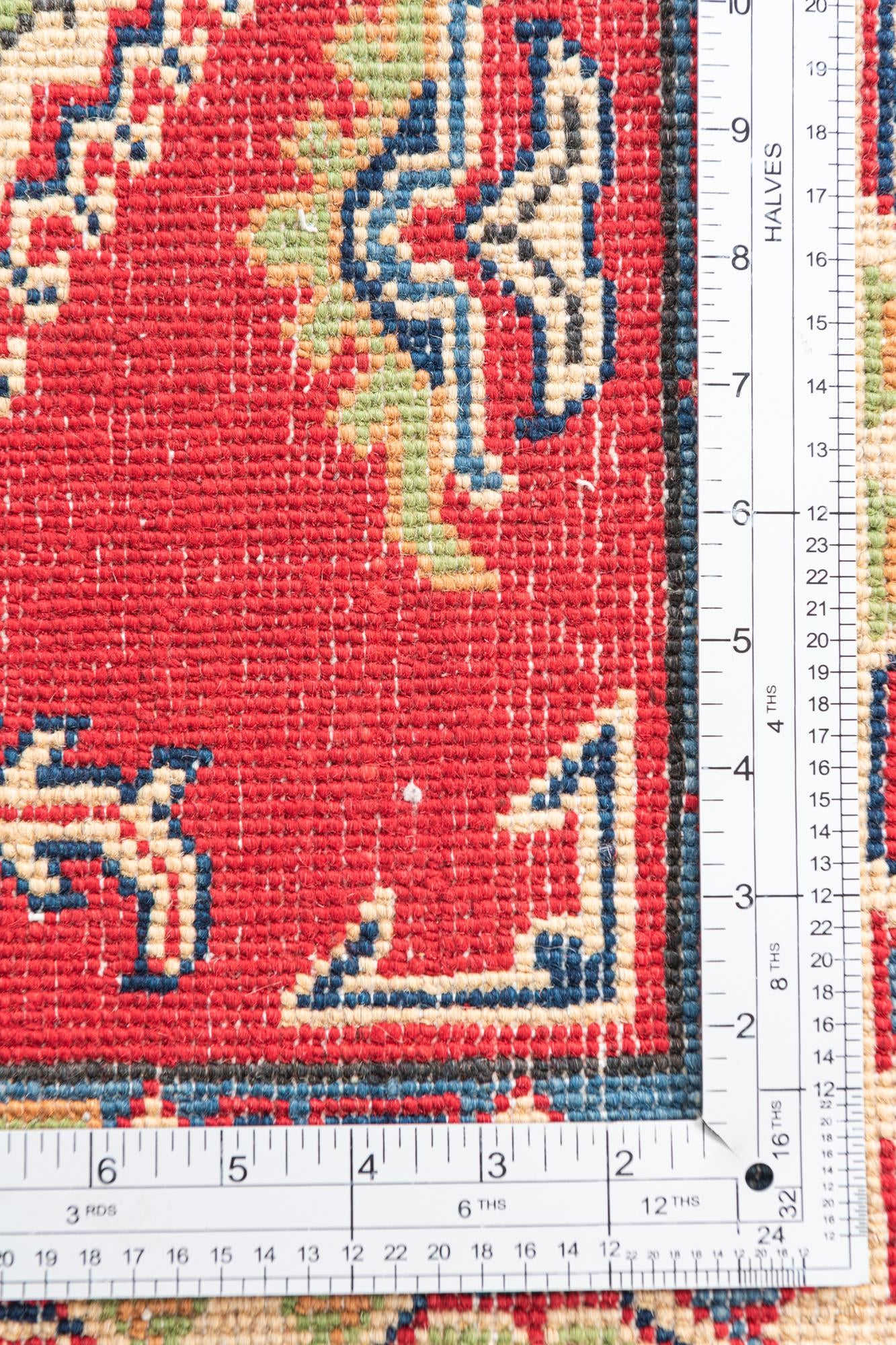 3' 4 x 4' 9 Hand Knotted Kazak Rug