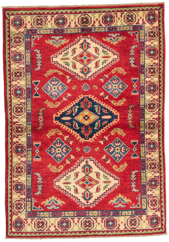 3' 4 x 4' 9 Hand Knotted Kazak Rug