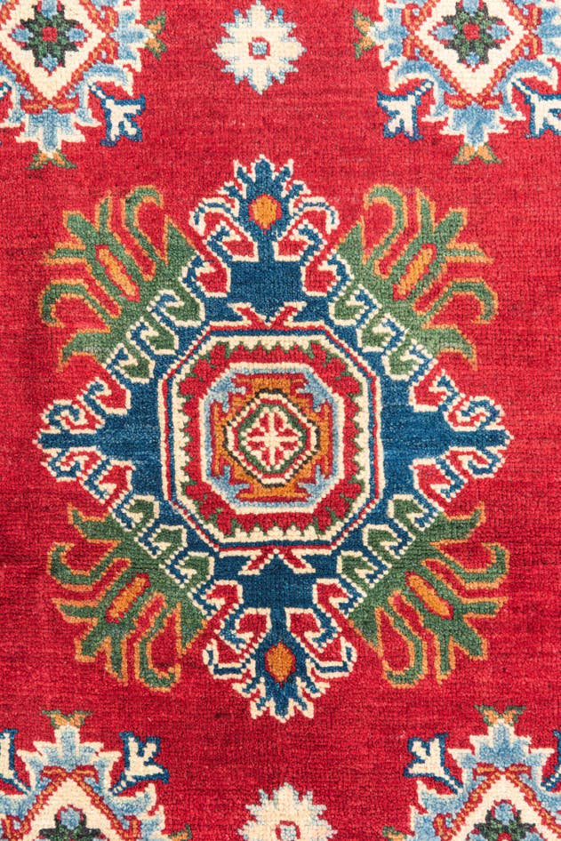 Detail image of 3' 4 x 5' Hand Knotted Kazak Rug