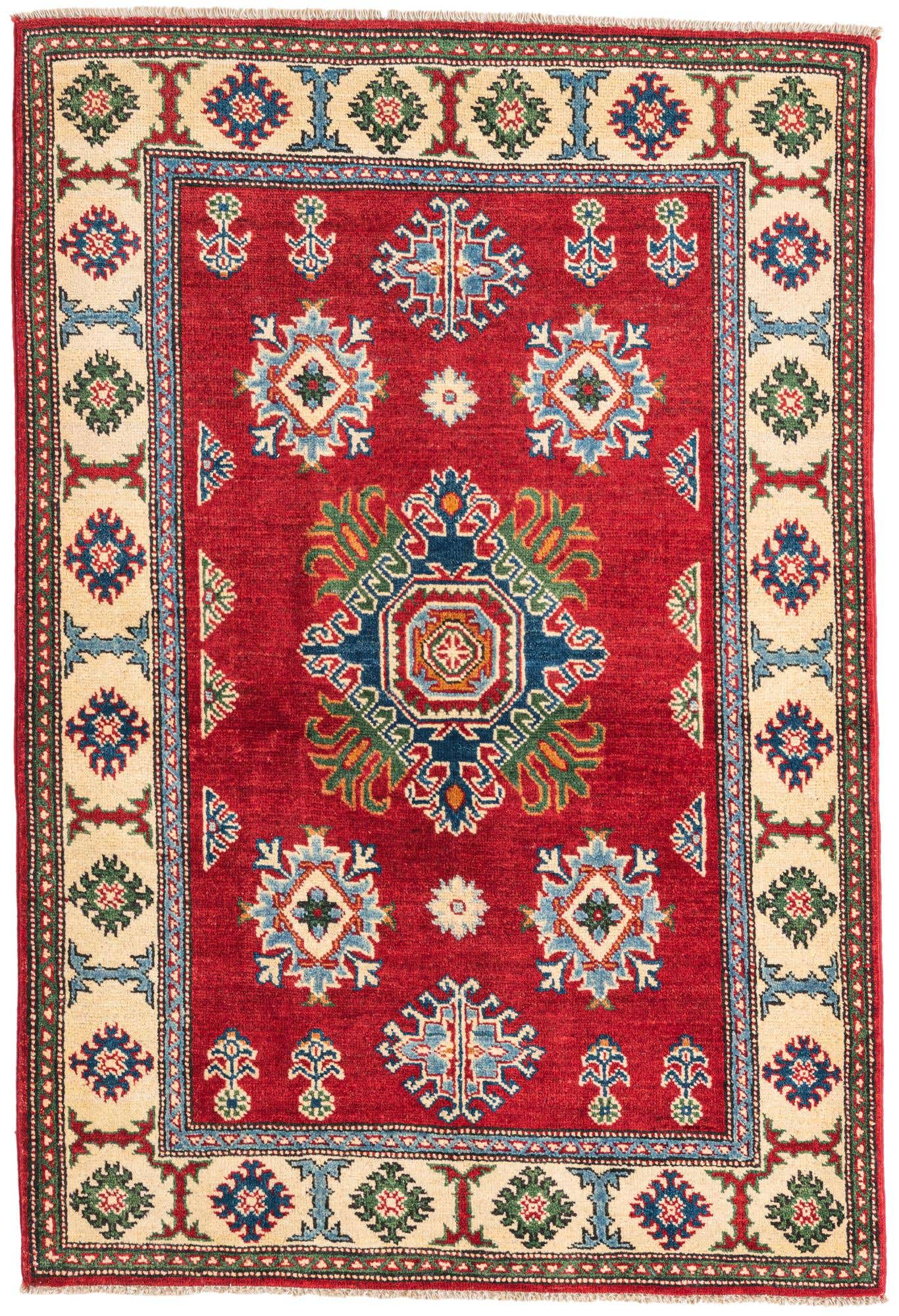 3' 4 x 5' Hand Knotted Kazak Rug