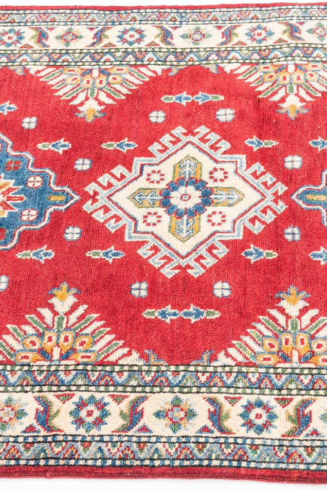 3' 4 x 4' 10 Hand Knotted Kazak Rug