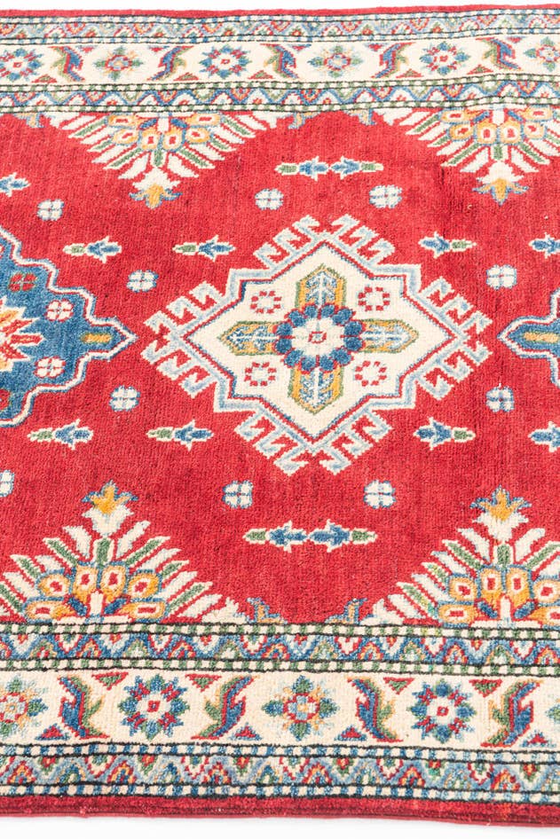 Detail image of 3' 4 x 4' 10 Hand Knotted Kazak Rug