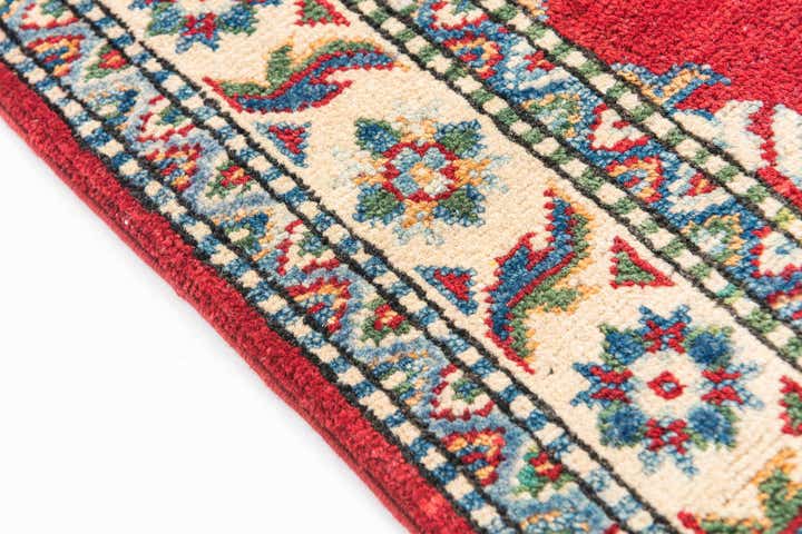 3' 4 x 4' 10 Hand Knotted Kazak Rug