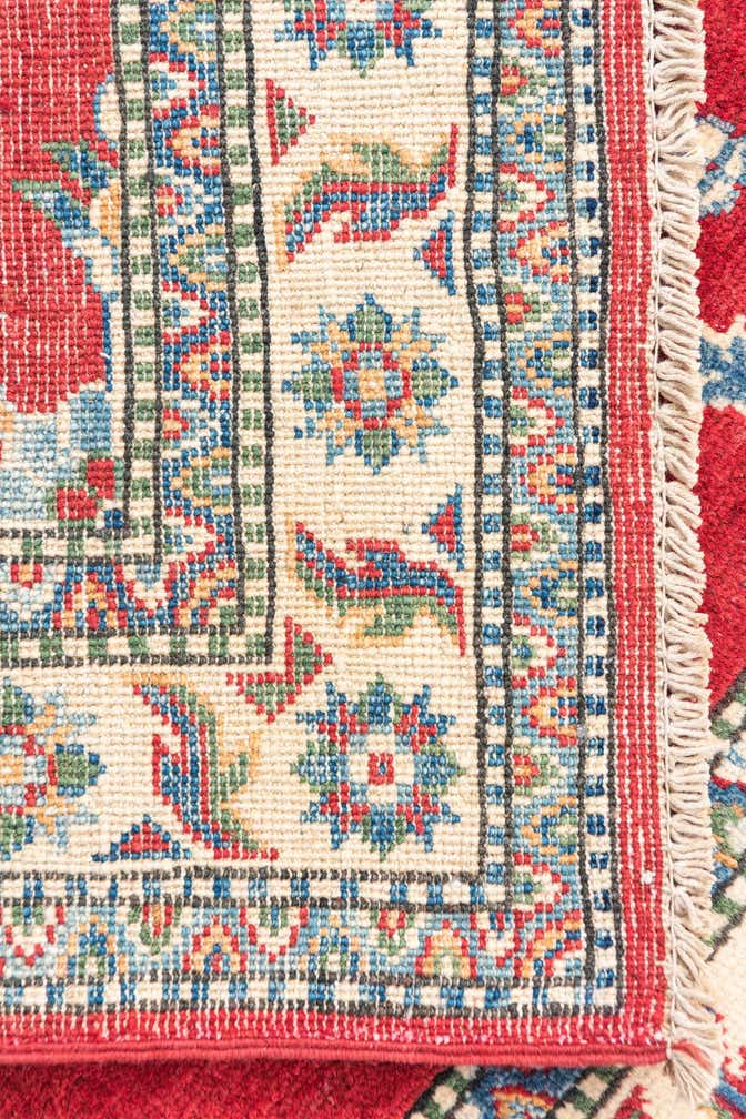 3' 4 x 4' 10 Hand Knotted Kazak Rug