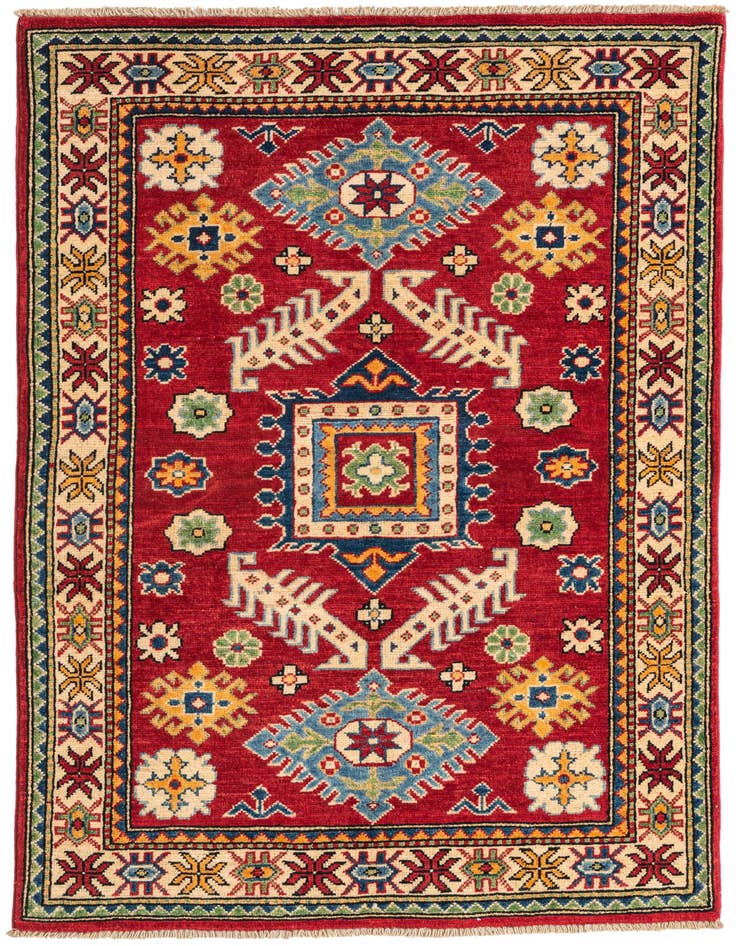 Detail image of 3' 3 x 5' Hand Knotted Kazak Rug