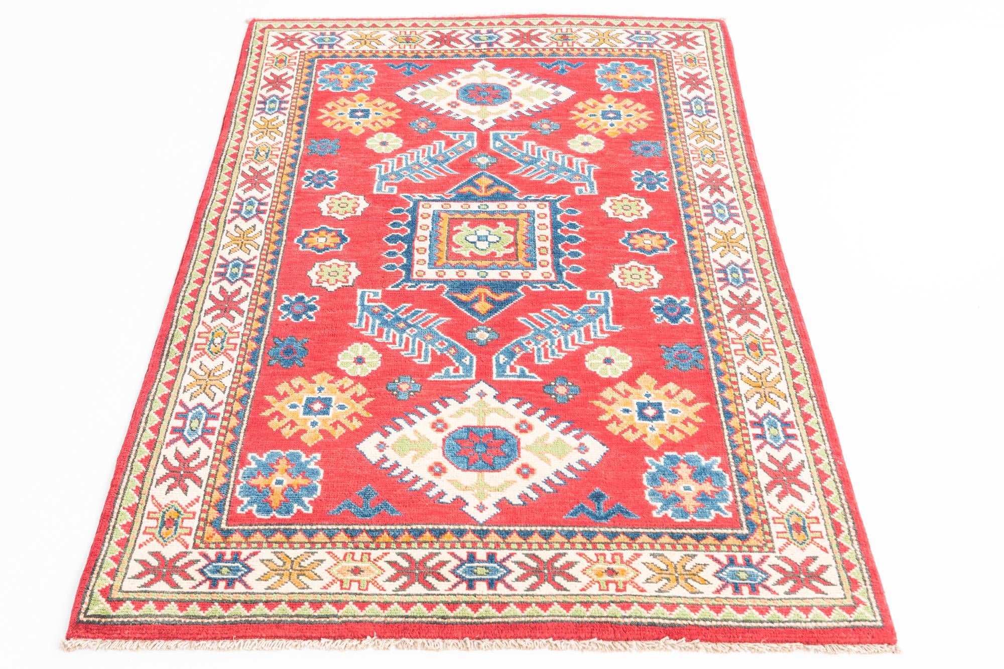 3' 4 x 5' Hand Knotted Kazak Rug