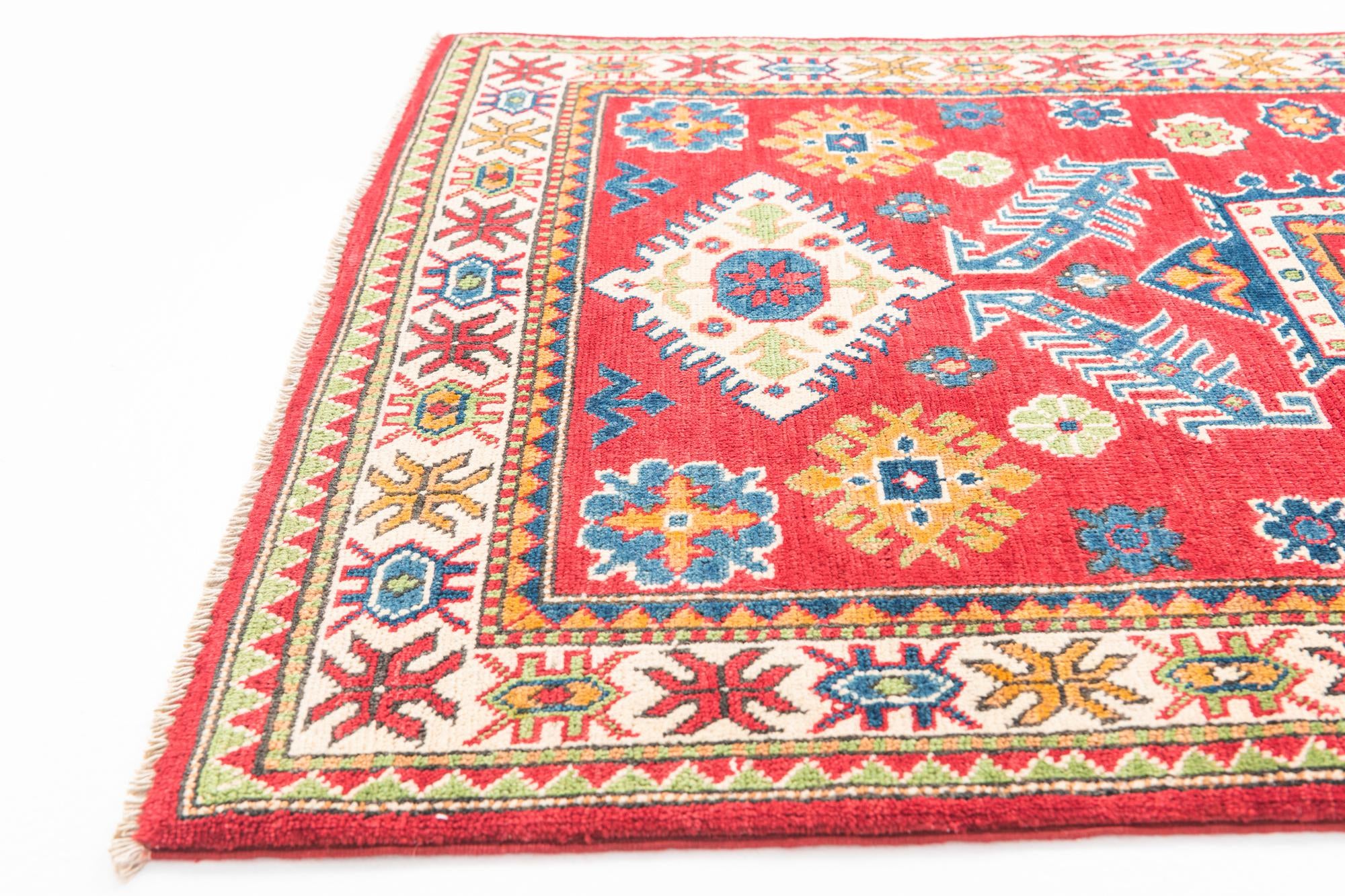3' 4 x 5' Hand Knotted Kazak Rug