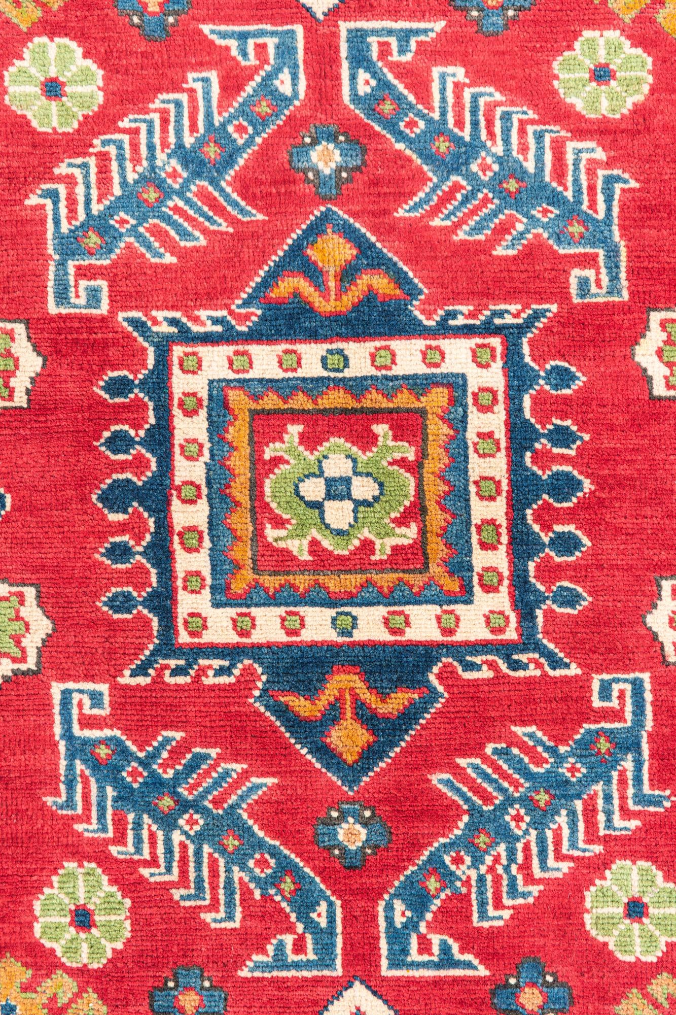 3' 4 x 5' Hand Knotted Kazak Rug