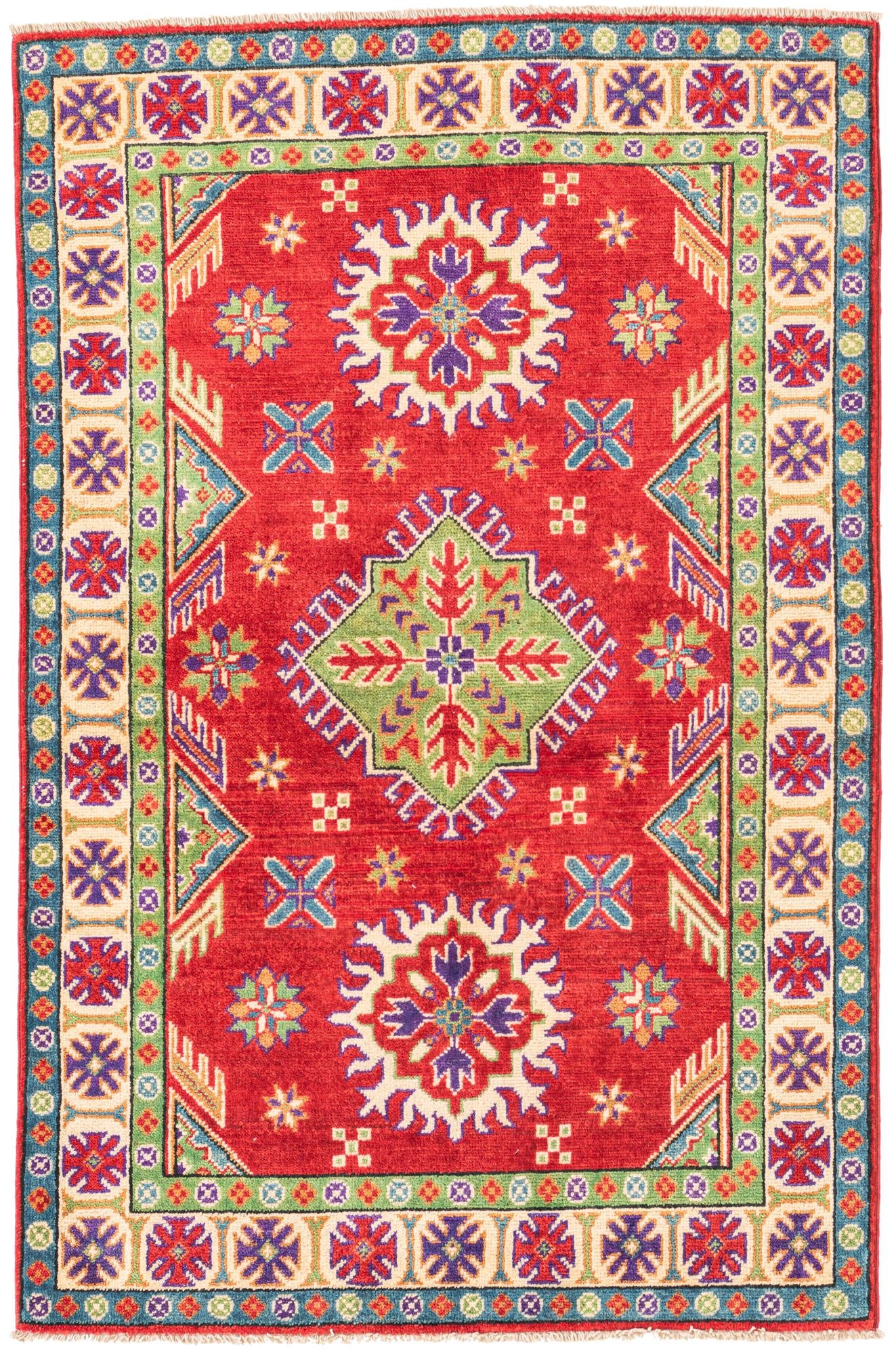 3' 3 x 5' Hand Knotted Kazak Rug