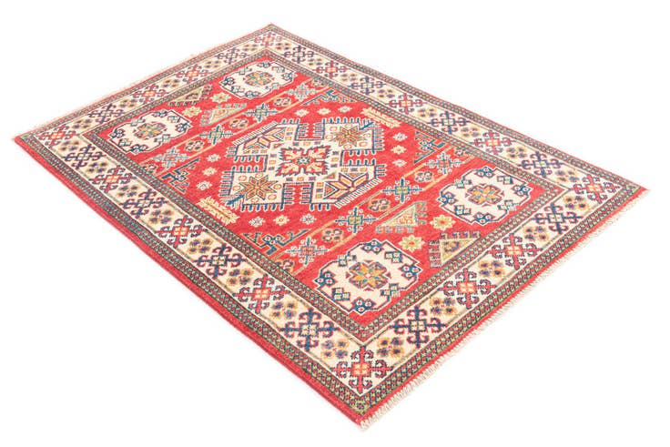 Detail image of 3' 5 x 5' Hand Knotted Kazak Rug