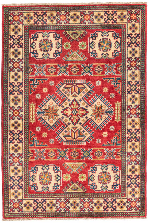 Detail image of 3' 5 x 5' Hand Knotted Kazak Rug