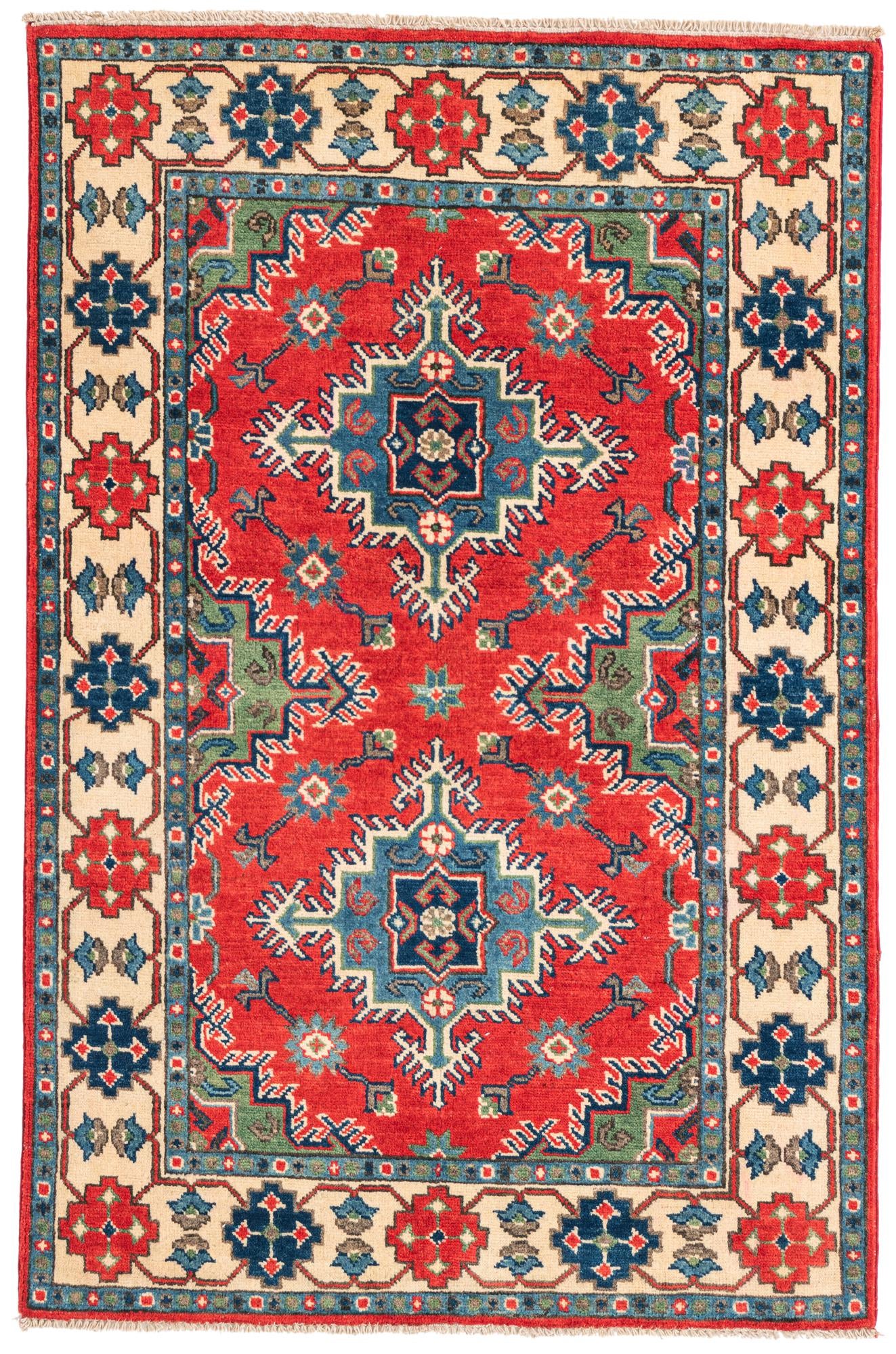 3' 3 x 5' Hand Knotted Kazak Rug