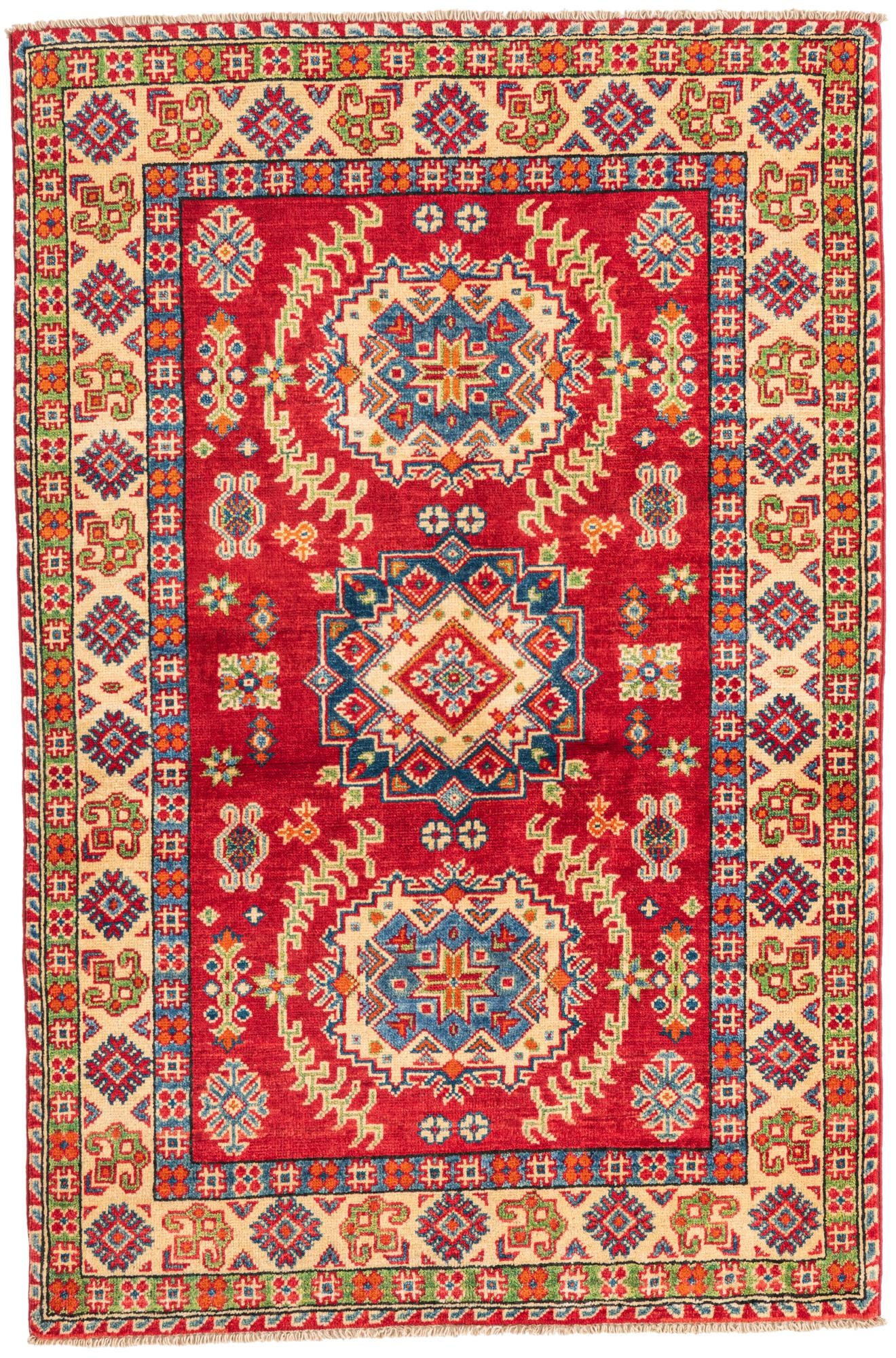 3' 3 x 5' Hand Knotted Kazak Rug