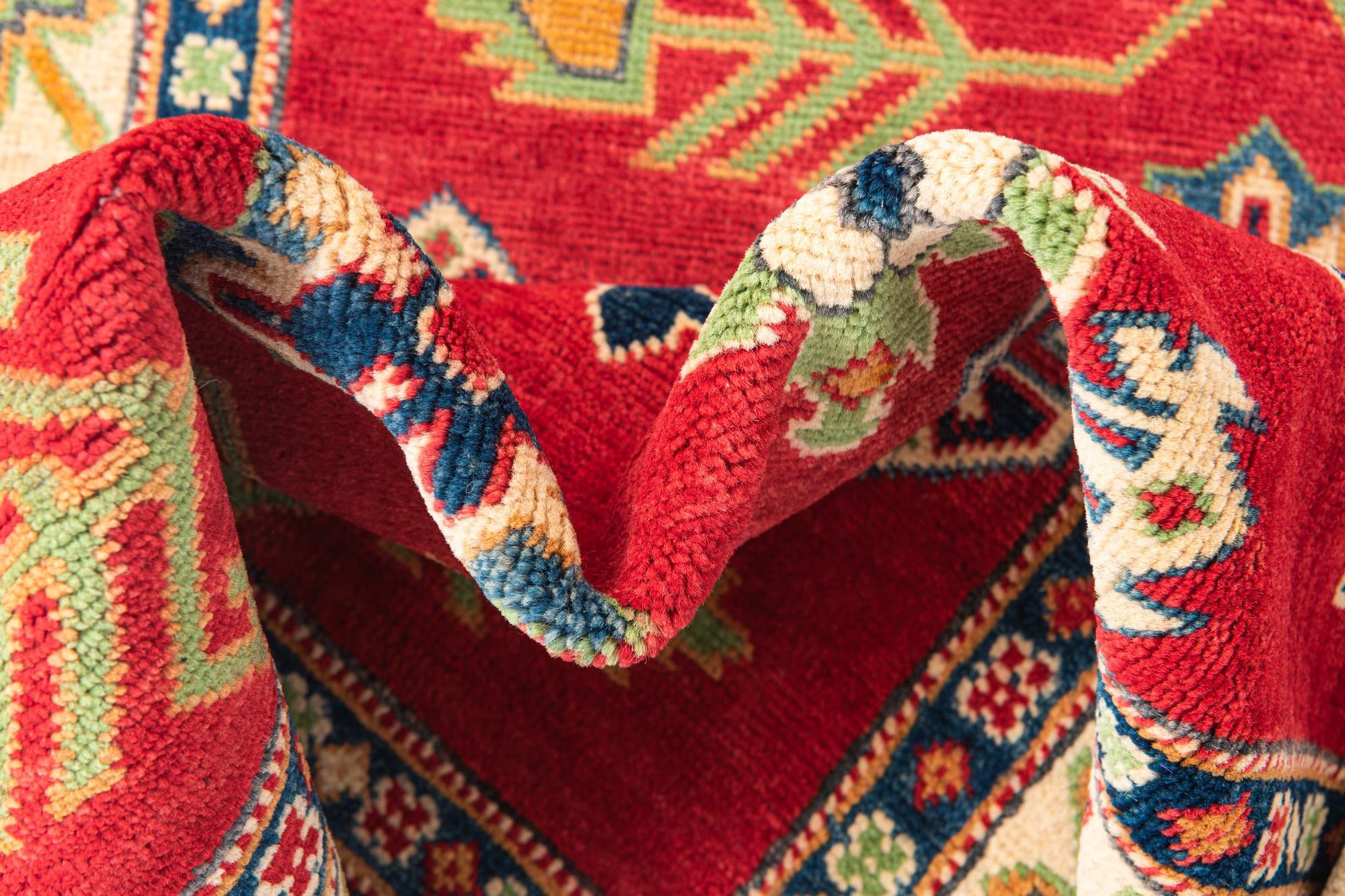 3' 4 x 4' 10 Hand Knotted Kazak Rug