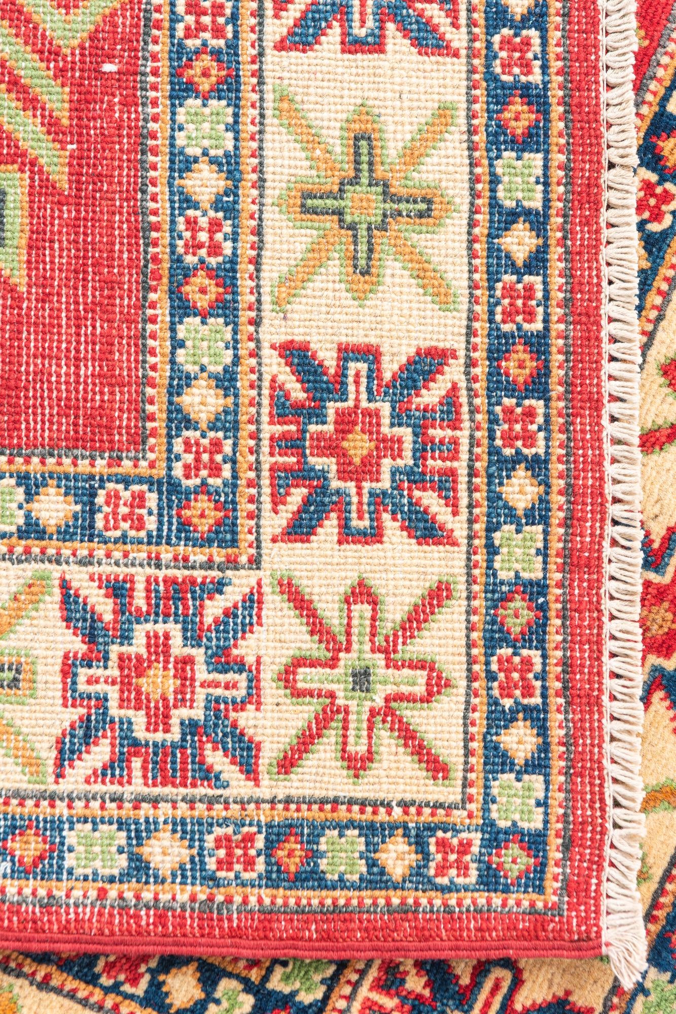 3' 4 x 4' 10 Hand Knotted Kazak Rug