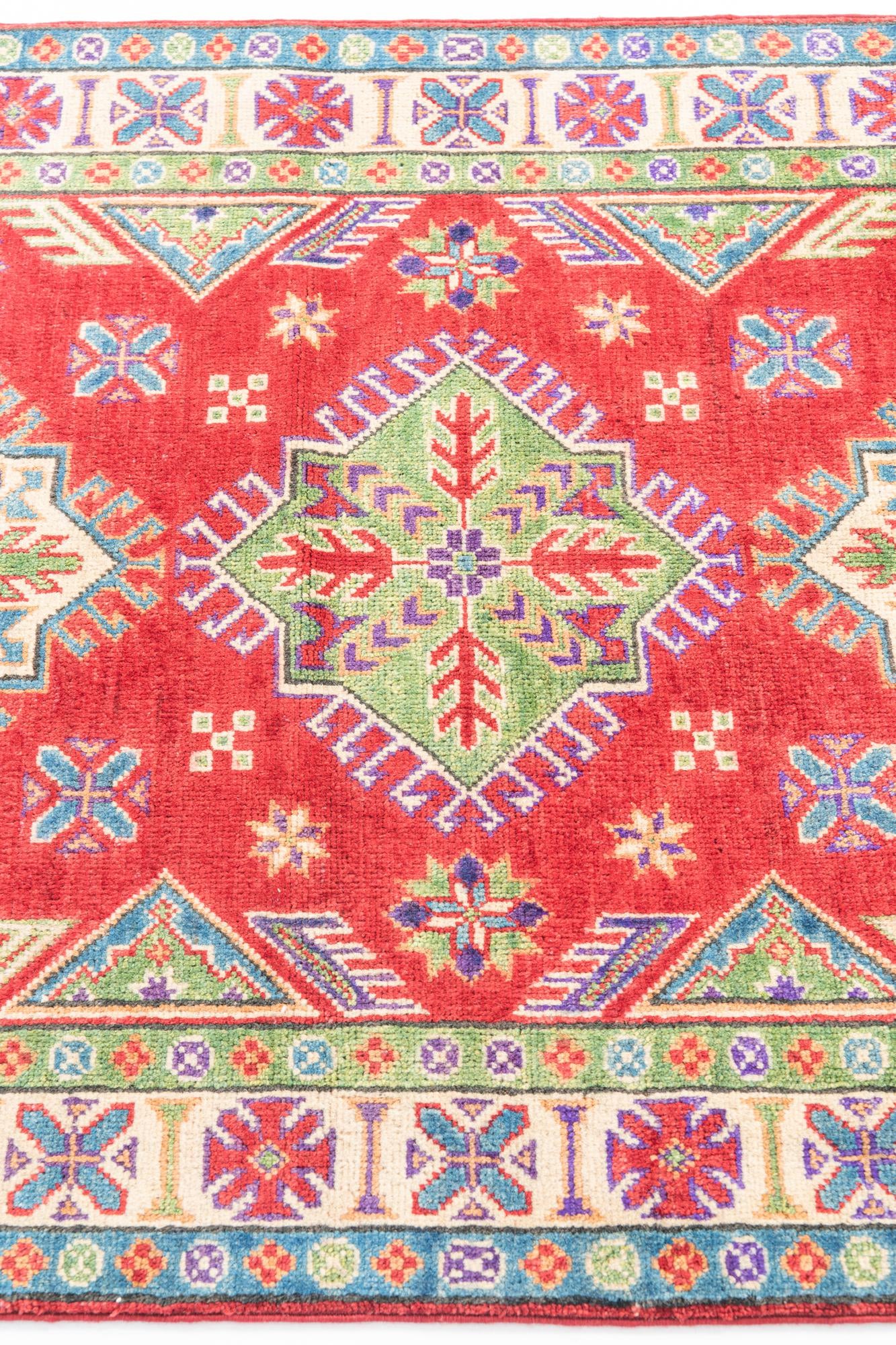 3' 2 x 4' 9 Hand Knotted Kazak Rug