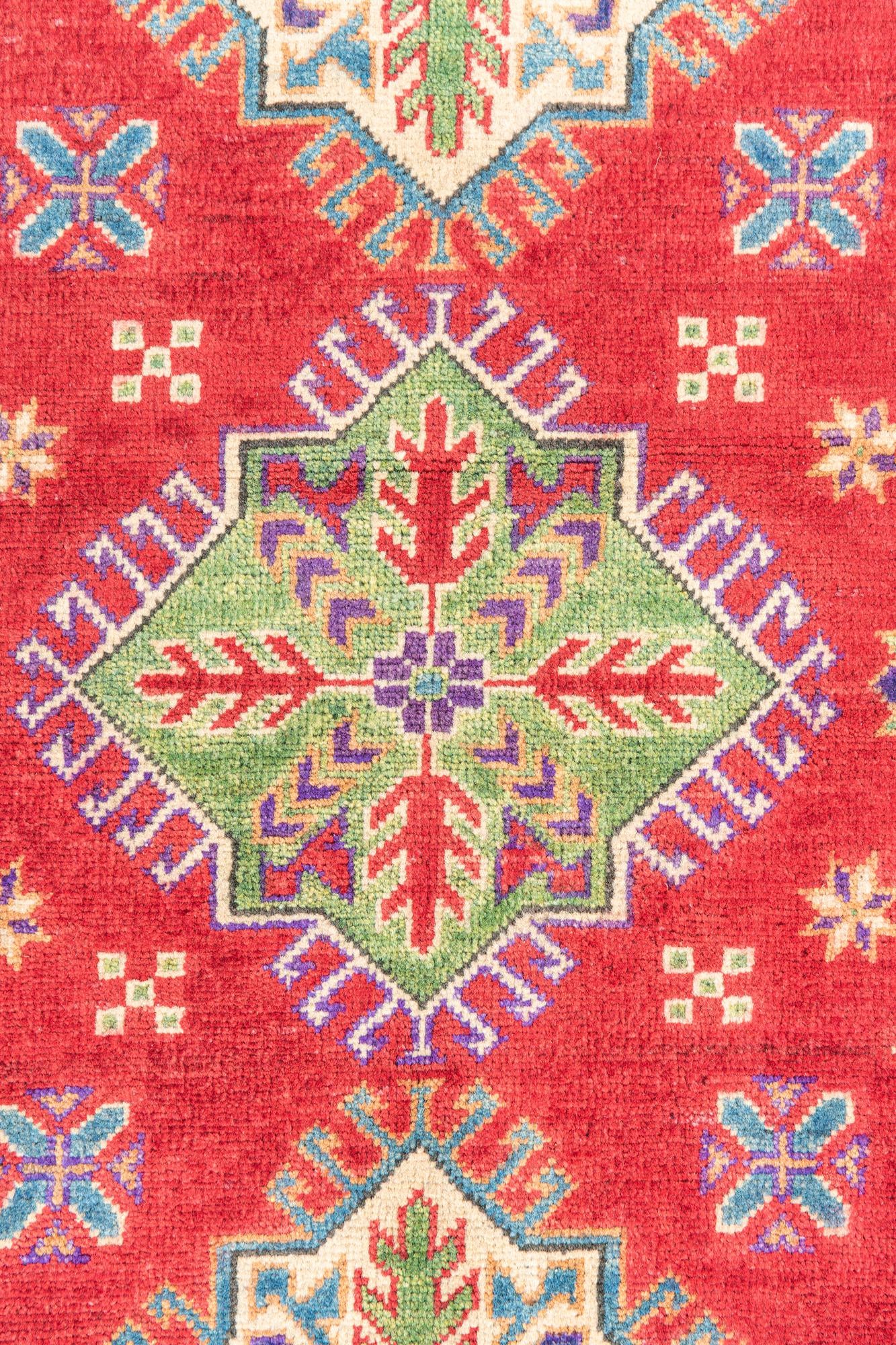 3' 2 x 4' 9 Hand Knotted Kazak Rug