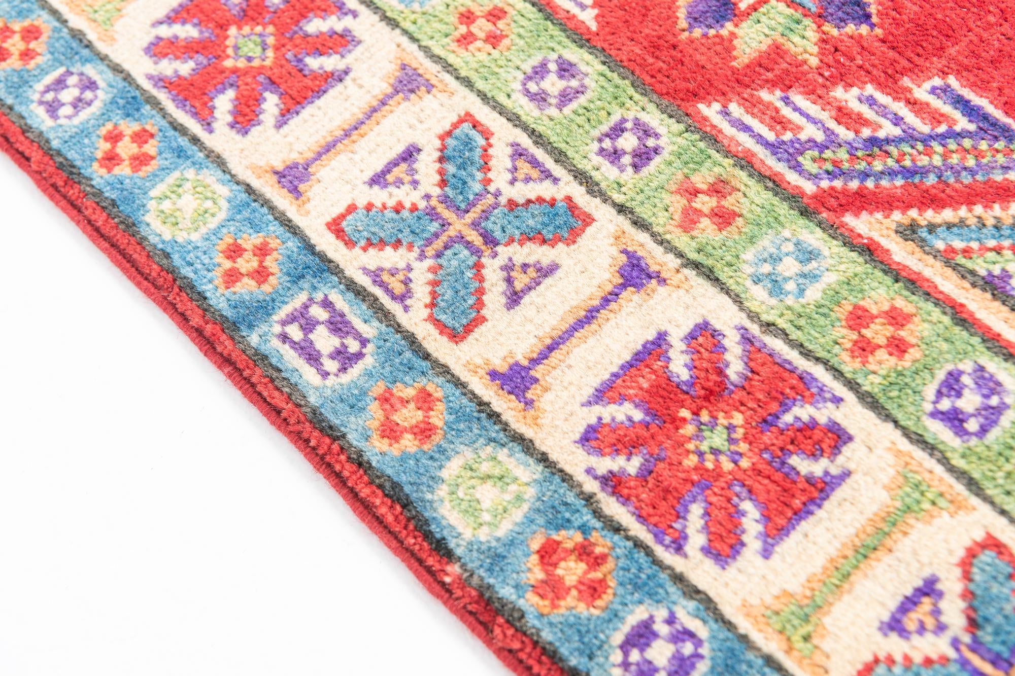 3' 2 x 4' 9 Hand Knotted Kazak Rug
