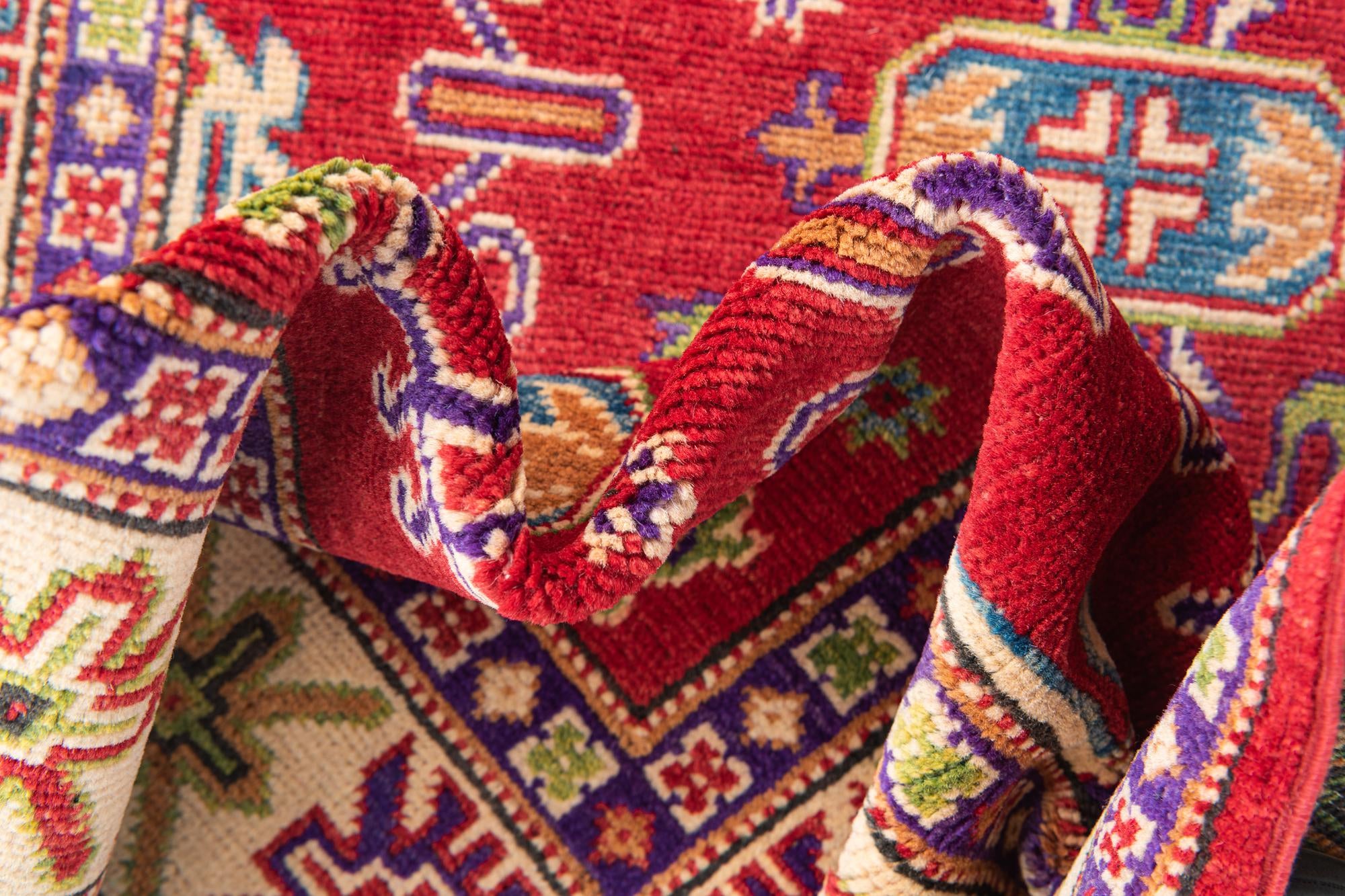 3' 4 x 4' 9 Hand Knotted Kazak Rug