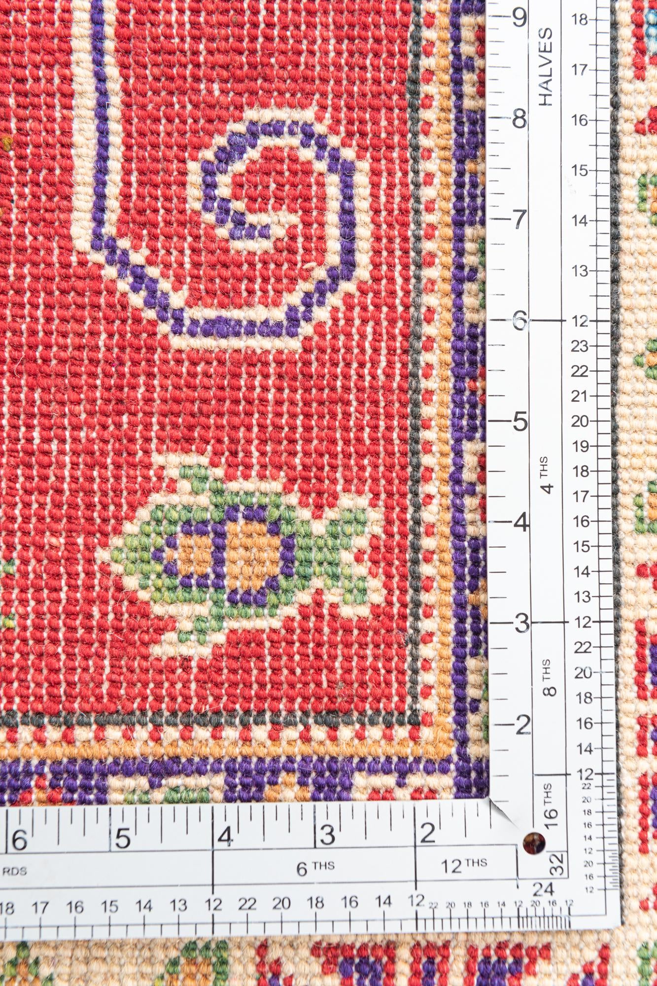3' 4 x 4' 9 Hand Knotted Kazak Rug