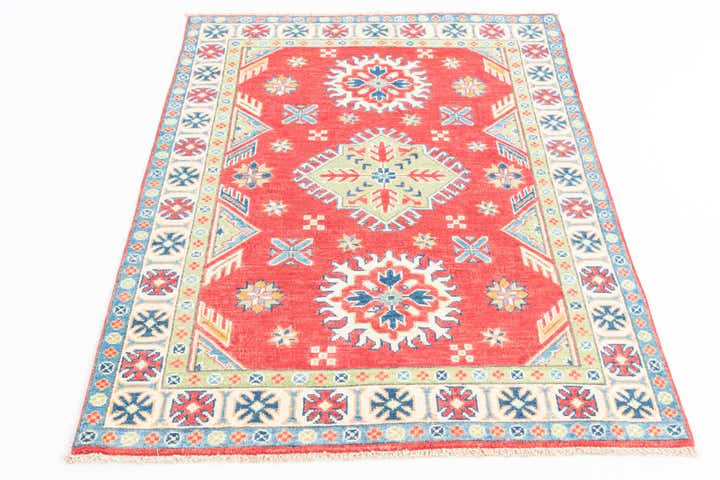 3' 4 x 4' 9 Hand Knotted Kazak Rug