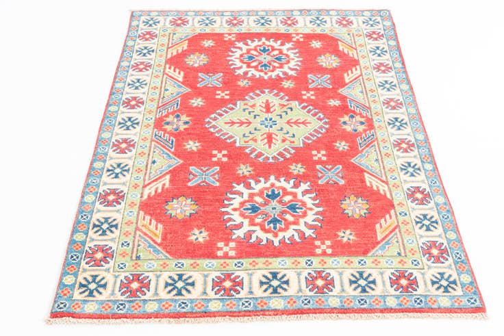 Detail image of 3' 4 x 4' 9 Hand Knotted Kazak Rug