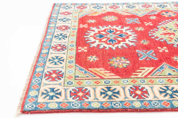 3' 4 x 4' 9 Hand Knotted Kazak Rug