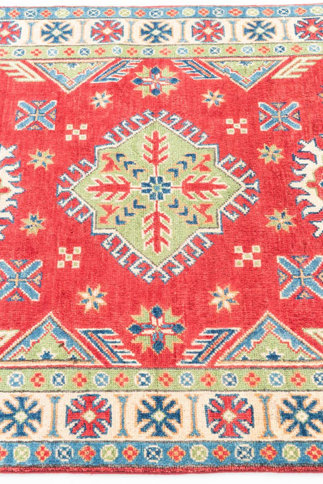 Detail image of 3' 4 x 4' 9 Hand Knotted Kazak Rug